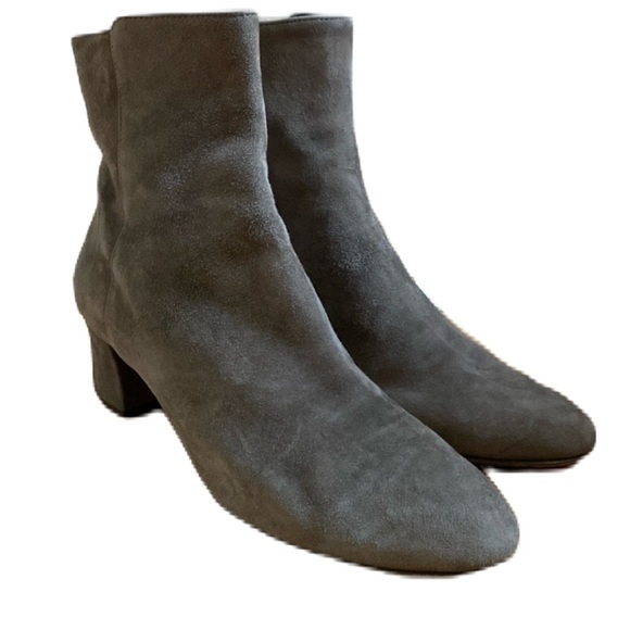AGL Size 40 Womens‎ Size 10 Suede Pewter Gray Taupe Block Heel Bootie Neutral - Picture 1 of 15